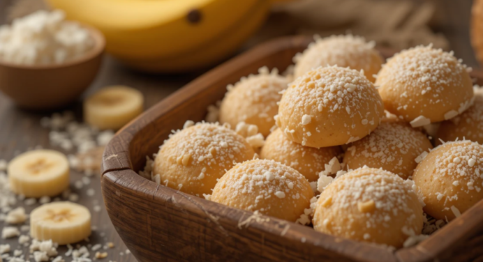 Biscoitinho de Banana e Coco sem Açúcar, Glúten e Lactose.