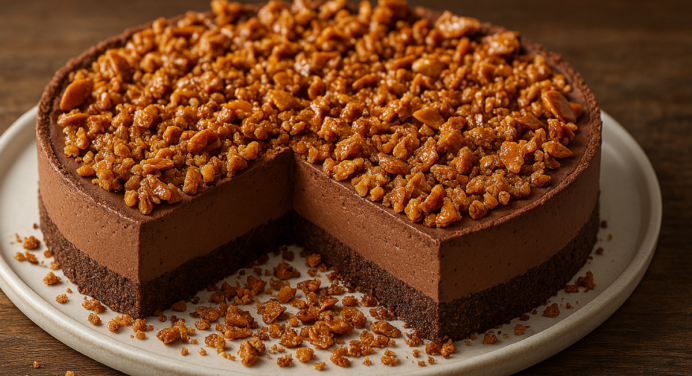 Torta Mousse de Chocolate com Crocante de Amêndoa: Pura Tentação!