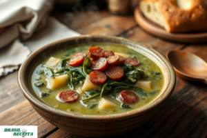 Caldo Verde com Linguiça.