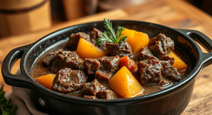 Receita Original para Blog: Carne de Panela com Batatas ao Molho Rústico