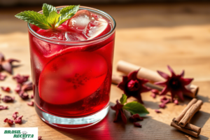 Chá Gelado de Hibisco com Maçã e Canela Refrescante