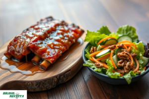 Costela de Porco ao Mel com Salada