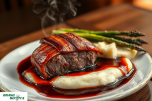 Medalhão de Filé com Bacon e Molho de Vinho