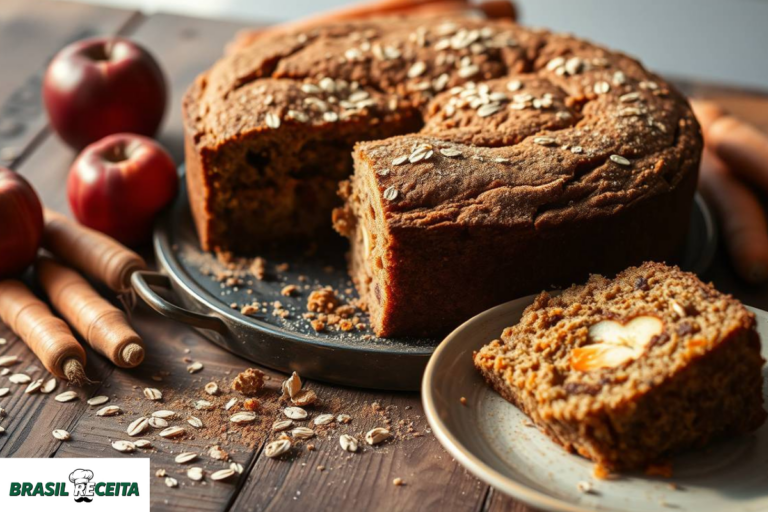 Bolo de Aveia, Maçã e Cenoura