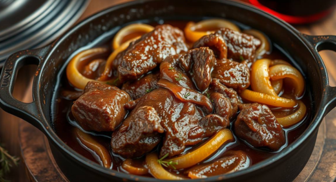 Carne de Panela com Cebola Caramelizada: Sabor Caseiro Irresistível