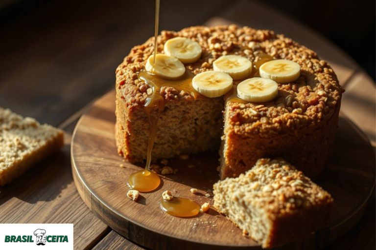 Bolo de Aveia com Banana e Mel