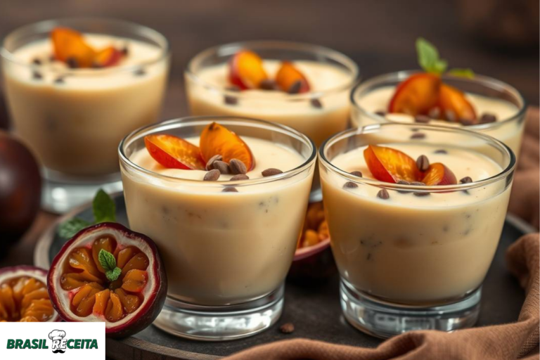 Mousse de maracujá com a fruta